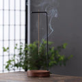 Wooden Incense Burner with Metal Holder for Meditation and Yoga - Handcrafted Natural Design, Compact Size 3.58 x 9.96