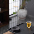Wooden Incense Burner with Metal Holder for Meditation and Yoga - Handcrafted Natural Design, Compact Size 3.58 x 9.96