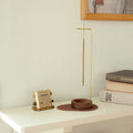 Wooden Incense Burner with Metal Holder for Meditation and Yoga - Handcrafted Natural Design, Compact Size 3.58 x 9.96