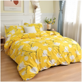 Yellow Blossom 3-Piece Duvet Cover Set with Breathable Microfiber and Zip Closure