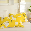 Yellow Blossom 3-Piece Duvet Cover Set with Breathable Microfiber and Zip Closure