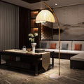 Zen Bamboo Floor Lamp with Soft Fabric Shade – Modern Standing Lamp for Living Room and Home Decor
