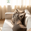 Brown Branch Textured Throw Pillow Cover — Earthy Tonal Cushion Case for Sofa and Bed, 18x18 & 12x20 in
